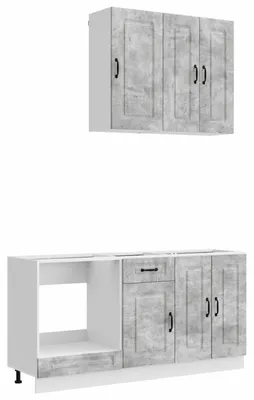 Immagine prodotto di vidaXL Modulo cucina KALMAR, 5 pezzi, grigio cemento, materiale composito di legno