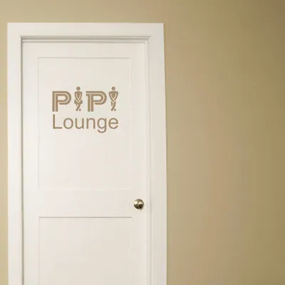 Produktbild von Wandtattoo - Wandaufkleber - Tür- Wandtattoo "Pipi Lounge" - 50cm x 36cm braun - Dekoration Küche Wohnzimmer Wand
