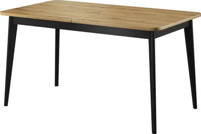 Produktbild von NORDI Ausziehtisch Eiche/Schwarz 140x200cm - Skandinavischer Stil, Laminatplatte, Furniture24