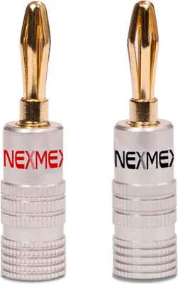 Produktbild von 4x Bananenstecker 4mm NEXMEX schraubbar vergoldet Lautsprecherkabel Stecker 24K