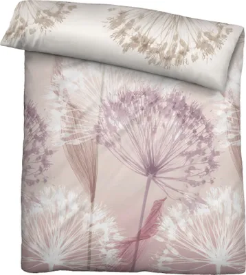 Produktbild von Biberna Mako-Satin Bettwäsche Pusteblume Größe 135x200/80x80 cm rose