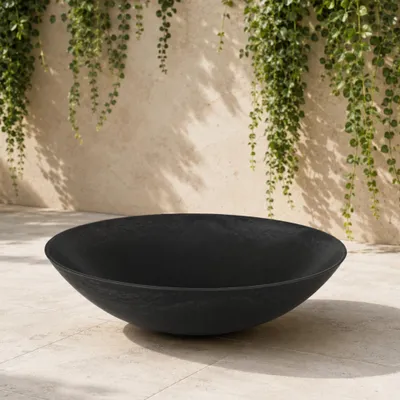 Immagine prodotto di Ciotola piatta per piante da esterno Ciotola decorativa rotonda nera 35 cm