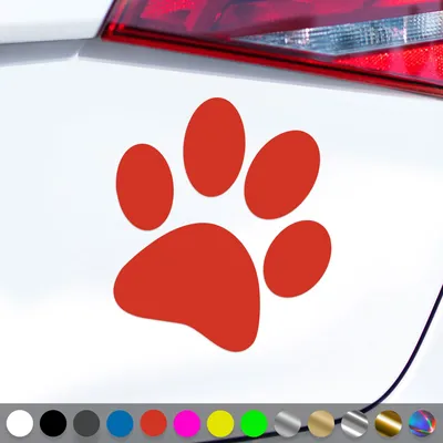Produktbild von PantherPixel Hundepfoten Aufkleber Katzen Tiere Welpen Tatzen Sticker Auto Geschenkidee Farbe Rot