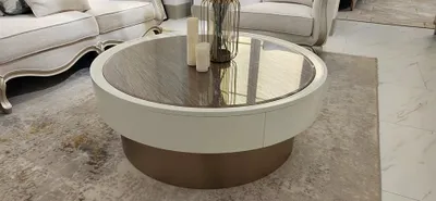 Image de Design Métal Bois Or Canapé Salon Tables d'appoint Table ronde Table basse