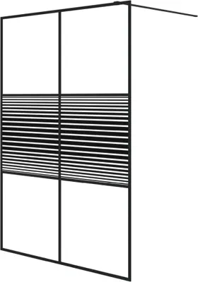 Paroi De Douche Noir 115x195 Cm Verre Esg Transparent Vidaxl