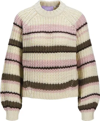 Image de Jack & Jones Kelly Chunky Stripe Jjxx Pullover Beige L Femme Beige L