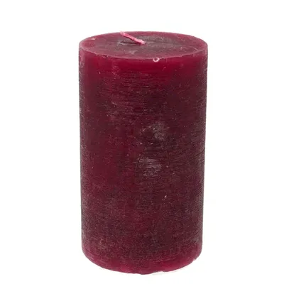Produktbild von Stumpenkerze bordeaux durchgefärbte Kerze aus Paraffin Höhe 15cm