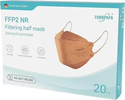 Produktbild von EUROPAPA® 40x FFP2 Fisch-Form und 3D-Form Masken Atemschutzmaske 5-Lagen Staubschutzmasken hygienisch einzelverpackt Stelle  EN149