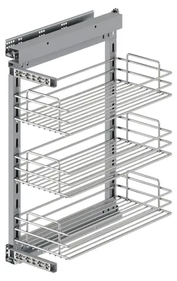 Zdjęcie produktu dla Emuca Cargo wysuwane SupraStar, cichy domyk, moduł 300 mm, Stal, Chromowany