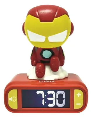 Obrázek produktu pro Digitální budík LEXIBOOK - Iron Man - 3D světelný a zvukový - pro děti