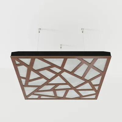 Obrázok produktu pre Sada štyroch akustických stropných panelov SKYROSS, materiál: zamat, rozmery: 50x50x5 cm, farba: orechová/biela