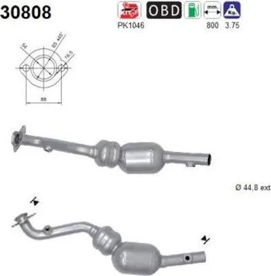 Produktbild von AS Katalysator Kat für DACIA SANDERO II Euro 6 30808