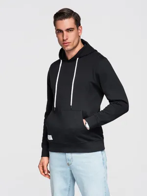 Productafbeelding van OMBRE Herenhoodie, katoen, basic model, kleur zwart, maat L, artikelnummer OM-SSBN-0270
