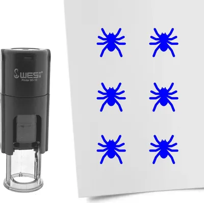 Produktbild von CombiCraft Selbstfärbender Stempel 'Spinne ' in der Farbe Blau, Ø10mm