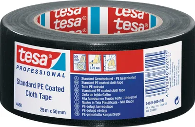 Zdjęcie produktu dla TESA 4688, Czarny, W pakiecie, Opakowanie, Naprawa, Poliester, 25 m, 50 mm
