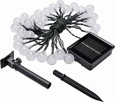 Produktbild von Solar-Lichterkette mit Kristallkugeln für Garten, Hof, Familienfeier, Hochzeit,7m 50led