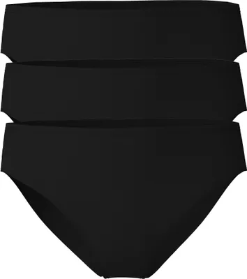 Produktbild von CALIDA Damen Slip 3er Pack - Essential Baumwolle, Regular Cut, Jersey, einfarbig Schwarz M (44/46)