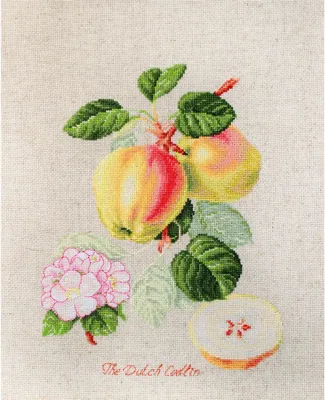 Zdjęcie produktu dla Luca-S Zestaw do haftu krzyżykowego "Holenderski Codlin", tkanina lniana do liczenia, wzór do liczenia, 16,5x22cm