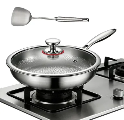 Titan-Bratpfanne 30 cm, gehämmert, antihaft, mit Deckel