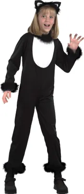 Produktbild von Bristol Novelty Kinder Katzenkostüm BN1028 (L) (Schwarz/Weiß)