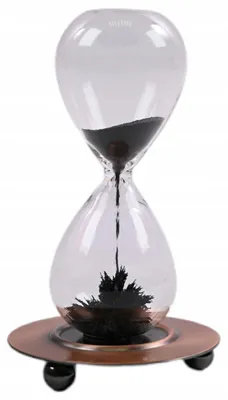 Produktbild von Magnetische Sanduhr Schwarz 30 Sekunden Metall-Sanduhr mit Magnetfuß Deko Büro