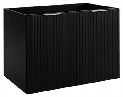 Zdjęcie produktu dla Szafka Łazienkowa Wisząca Pod Umywalkę 80X46 Cm Flisan Czarna Dwudrzwiowa