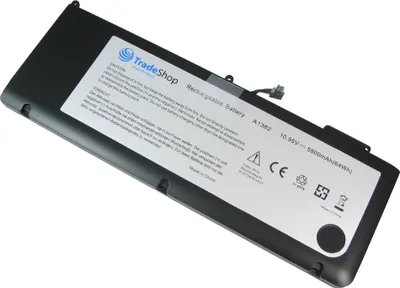 Produktbild von TradeShop Hochleistungs Li-Polymer Qualitäts Akku, 10,95V / 5800mAh / 64Wh ersetzt Apple A1382 A1286 020-7134-A 661-5844 für Apple MacBook Pro 15.4 Zoll 2011/2012 2.0GHz Core i7 (A1286)