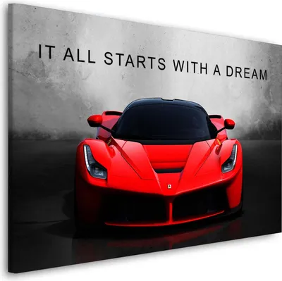 Produktbild von Motivation Auto Sportwagen Wandbild Leinwandbild Deko Kunst XL: 180x120x4cm