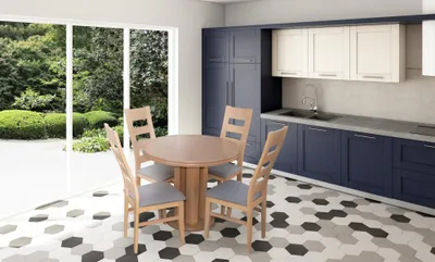 Produktbild von Esstisch 4 x Stühlen Esszimmer Set Essgruppe Holz Tisch 5tlg. Gruppe Garnitur
