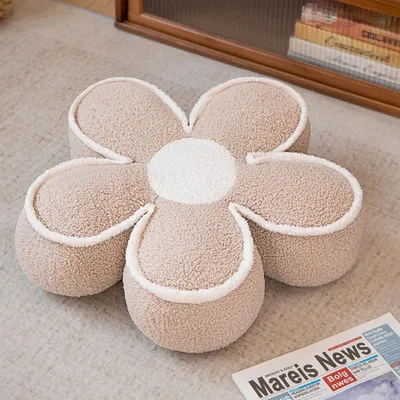 Produktbild von Sitzkissen Rückenkissen Blumen-Sitzkissen Stuhlrückenkissen Dekorationskissen Sofakissen Wohnzimmer-Sitzkissen 50cm Beige /HDBZMS/