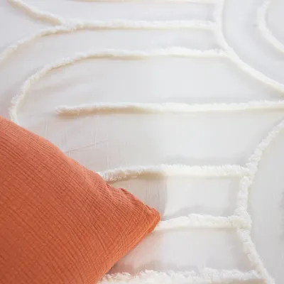 Produktbild von sweeek - Bettwäschegarnitur mit getuftetem Retro-Bogenmuster aus gewaschener Baumwolle