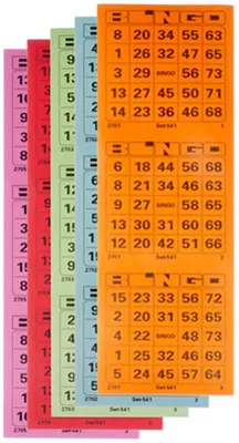 Produktbild von kangaro Bingokarten-Set 5 x 100 Stück á 100 Blatt farbig sortiert