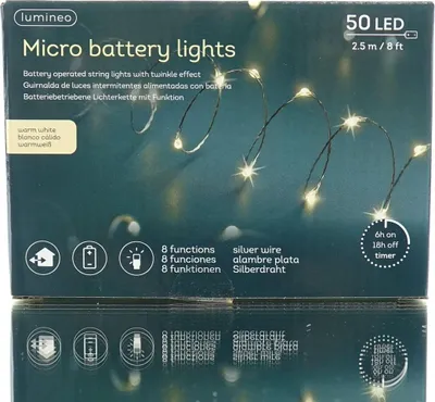 Produktbild von LED Lichterkette mit Timer / Batteriebetrieb 245cm 50 LEDs Warmweiß