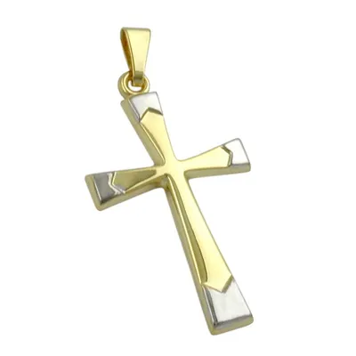 Produktbild von Anhänger 25x16mm Kreuz bicolor 9Kt GOLD gold 25x16mm