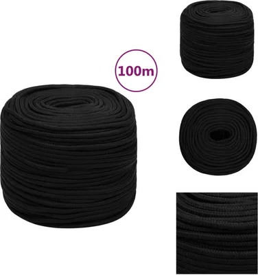 Produktbild von vidaXL Arbeitsseil Schwarz 6 mm 100 m Polyester -  Seile