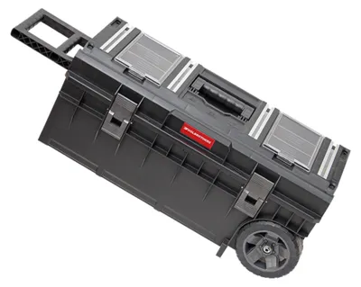 Image de Toolbrothers RHINO XXL Trolley ECO Longer Work+ 50 l IP66 caisse à outils avec roues sur axe métallique et double poignée télescopique