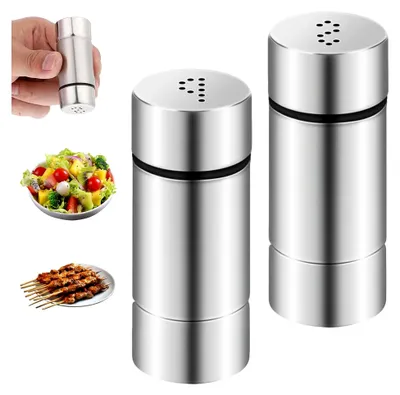 Produktbild von 2 Stück Salz- und Pfefferstreuer, mini für unterwegs mit Deckel