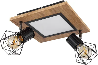 Produktbild von LED Deckenlampe, Holzoptik, Gitterspots schwenkbar, L 30 cm