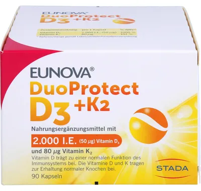 Zdjęcie produktu dla Kapsułki EUNOVA DuoProtect D3 + K2, 90 kapsułek