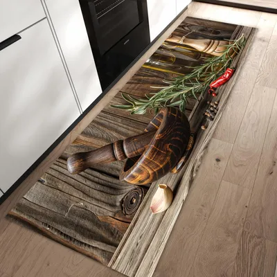 Produktbild von Küchenteppich 60x90cm rutschfest & abwischbar PVC Läufer - Küchendekoration