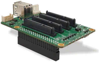 Image de Raspberry RPSATA4xHv1.2 Raspberry y4 SATA HAT Quad NAS Platine pour stockage en réseau