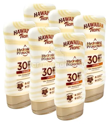 Produktbild von Hawaiian Tropic Hydrating Protection Sonnenschutz Lotion LSF 30, 180 ml x 6