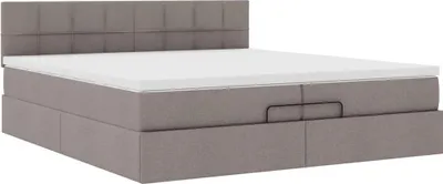 Produktbild von Ottoman-Bett mit Matratze Taupe 200x200 cm Stoff