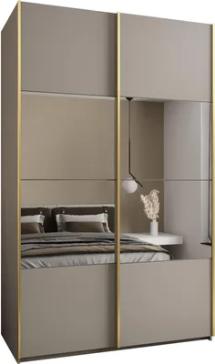 Produktbild von MEBLE KRYSPOL LUX 4 Schrank - 245,5x150x64cm - Kaschmir, Kaschmir, Gold