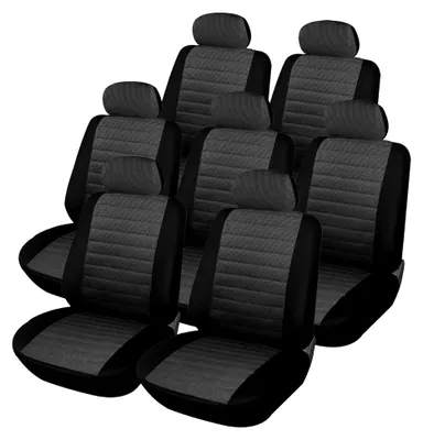 Produktbild von Sitzbezüge Auto Einzelsitzbezug universal Größe, 7er Set, schwarz/grau