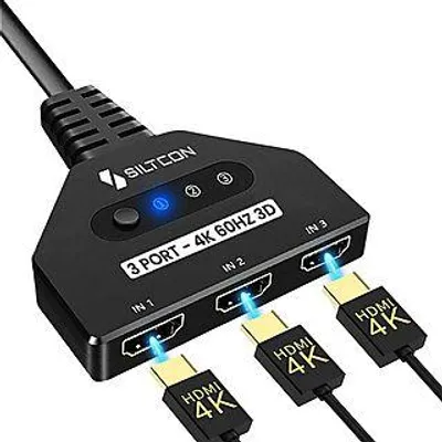 Produktbild von Siltcon® HDMI Switch 3-in-1 / 1-in-3 – 4K@60Hz, Plug & Play, Dolby, 3D