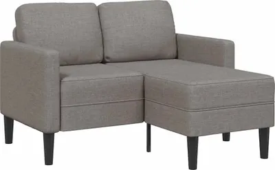 Imagen del producto de Sofá de 2 plazas con chaise longue en forma L gris topo 125 cm