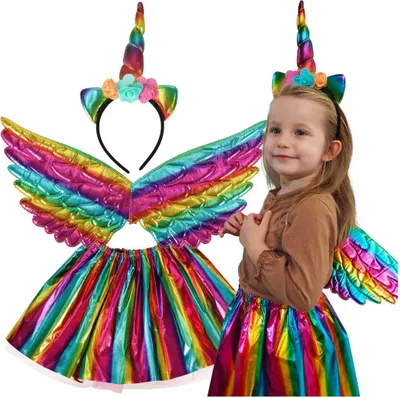 Immagine prodotto di Costume di Carnevale gonna unicorno fascia multicolore