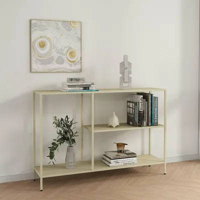 Image de Vaprio - Console, 120x30x80h cm Blanc Crème, 2 Étagères