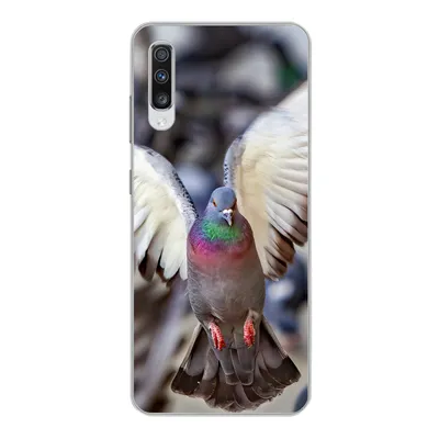 Produktbild von MuchoWow® Handyhülle Schutzhülle Hülle für Samsung Galaxy A70 Nahaufnahme einer fliegenden Taube Silikon Softcase Handy Hülle - Schutzhaube